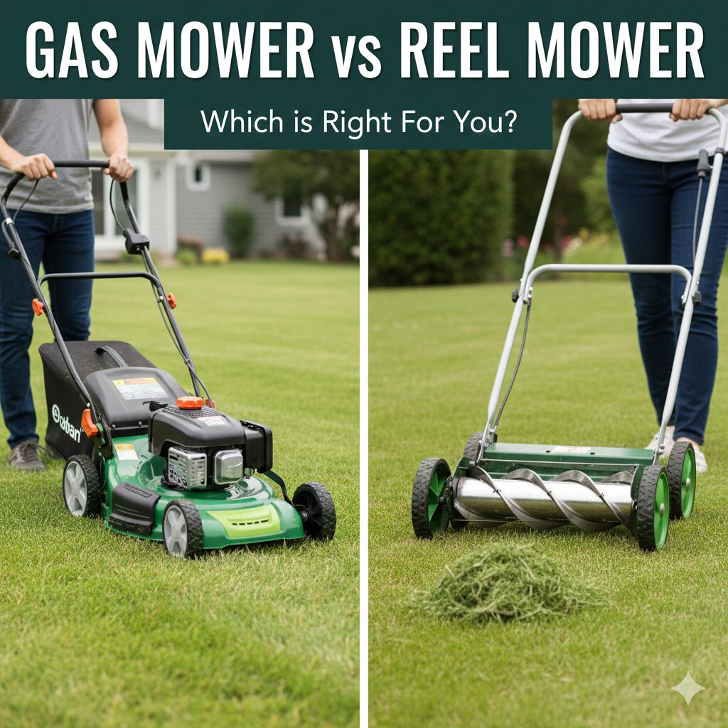 gas mower vs reel mower