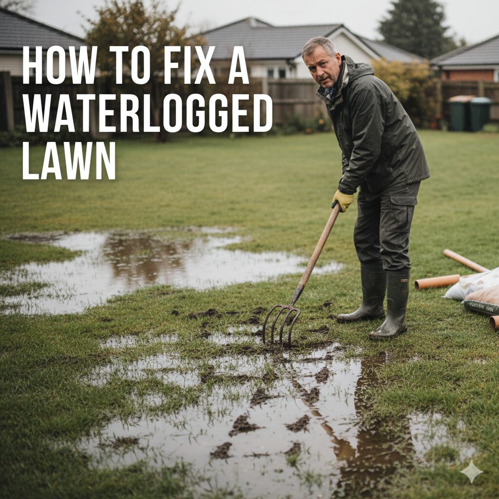 how to fix waterlogged lawn