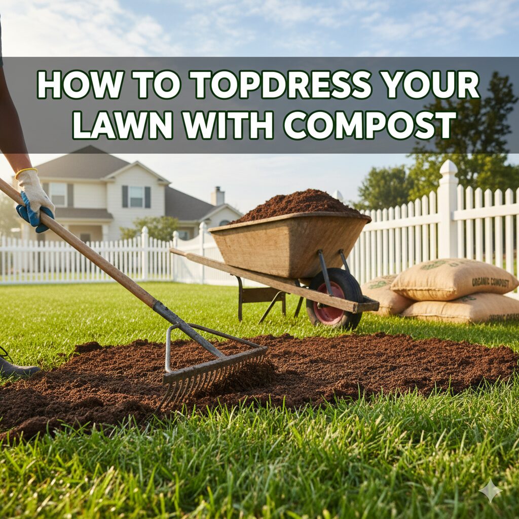 how to topdress lawn with compost