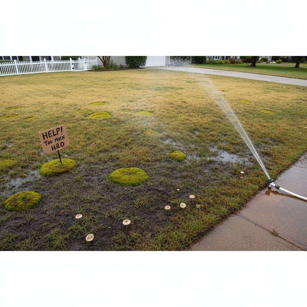signs of overwatered lawn