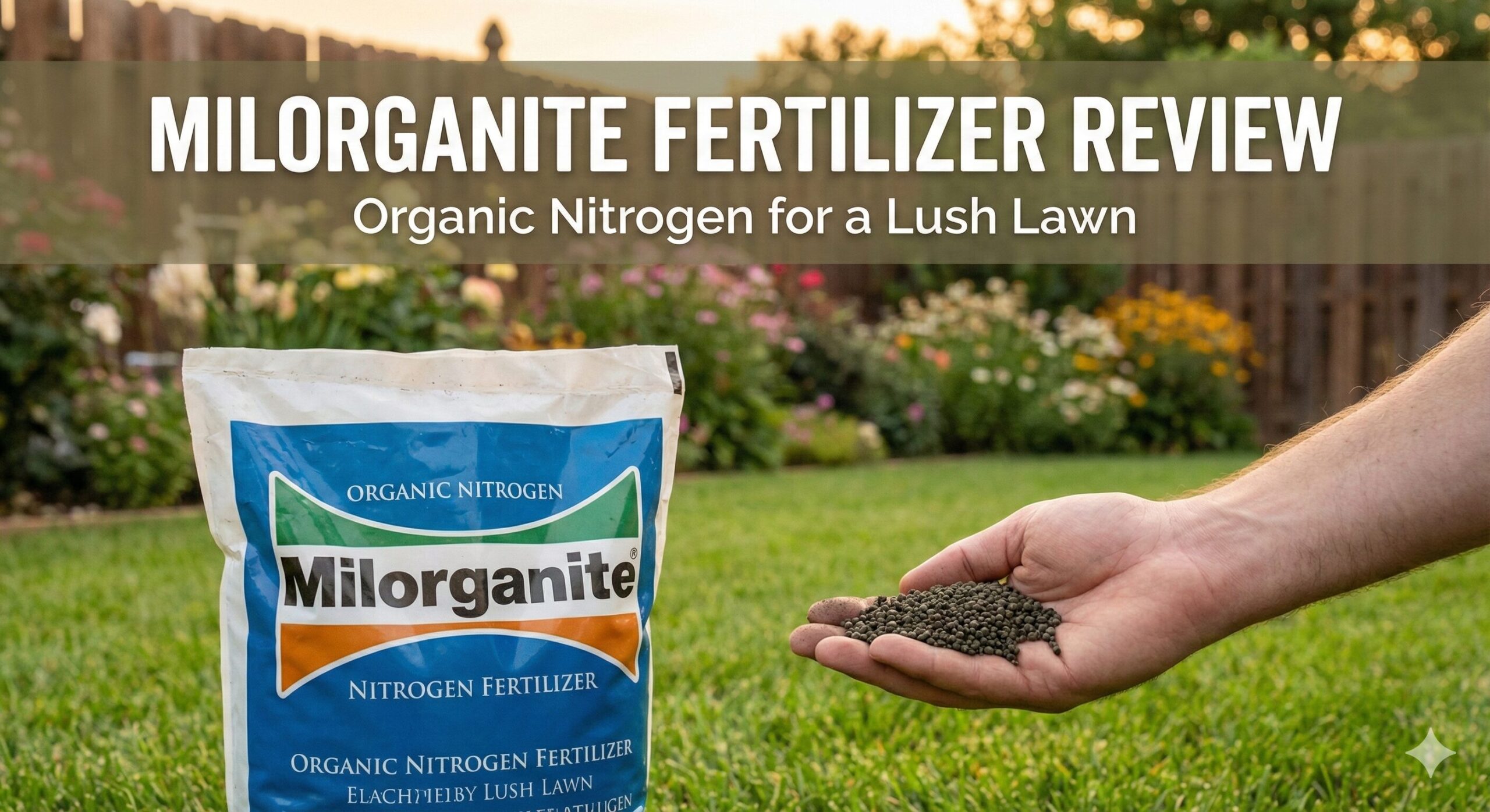 Lush green lawn treated with Milorganite fertilizer