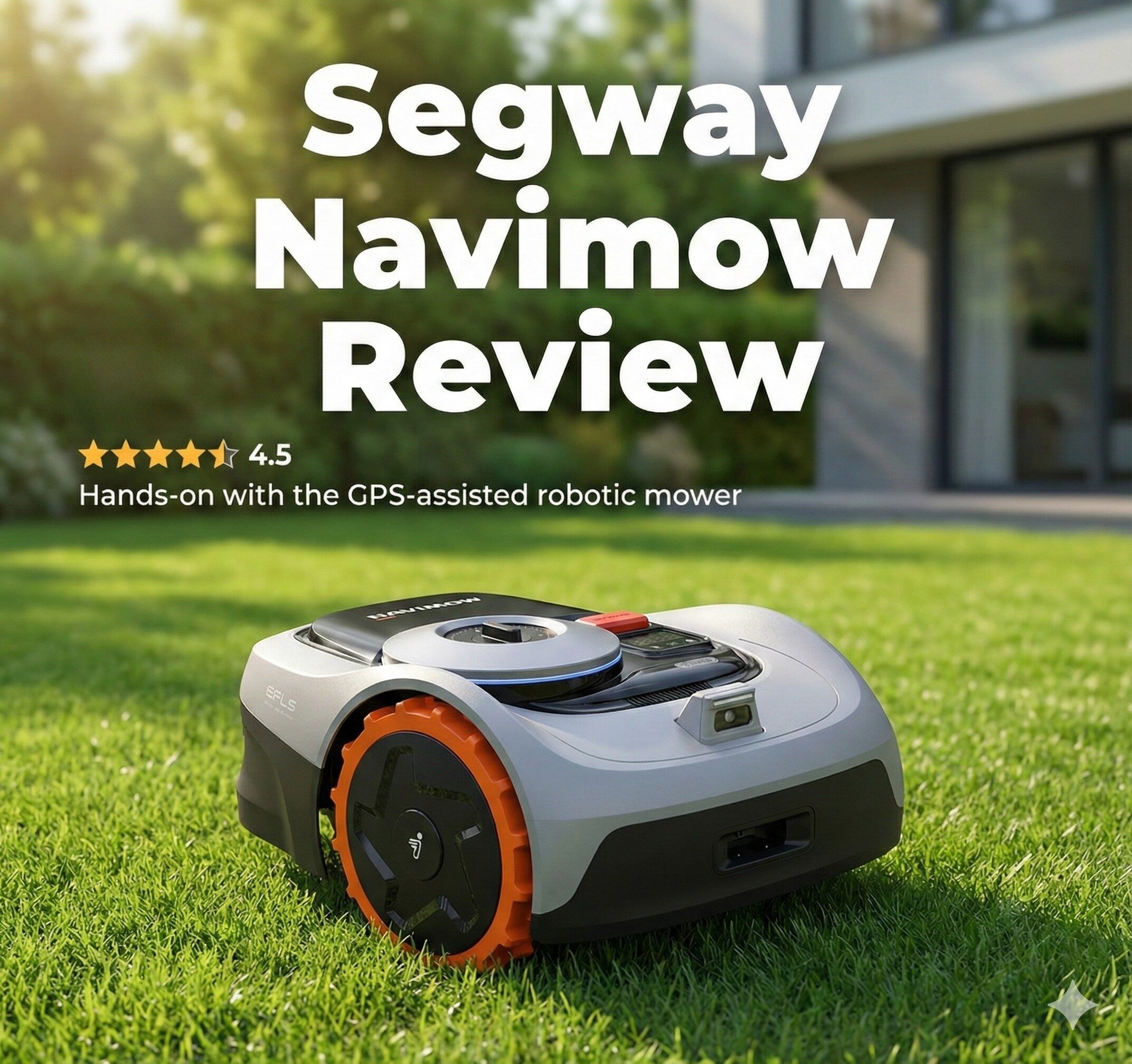 Segway Navimow Robotic Lawn Mower in action on a green lawn