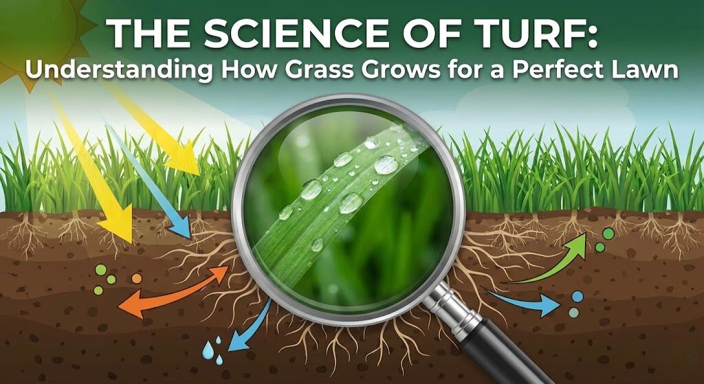 Close up of growing grass blades