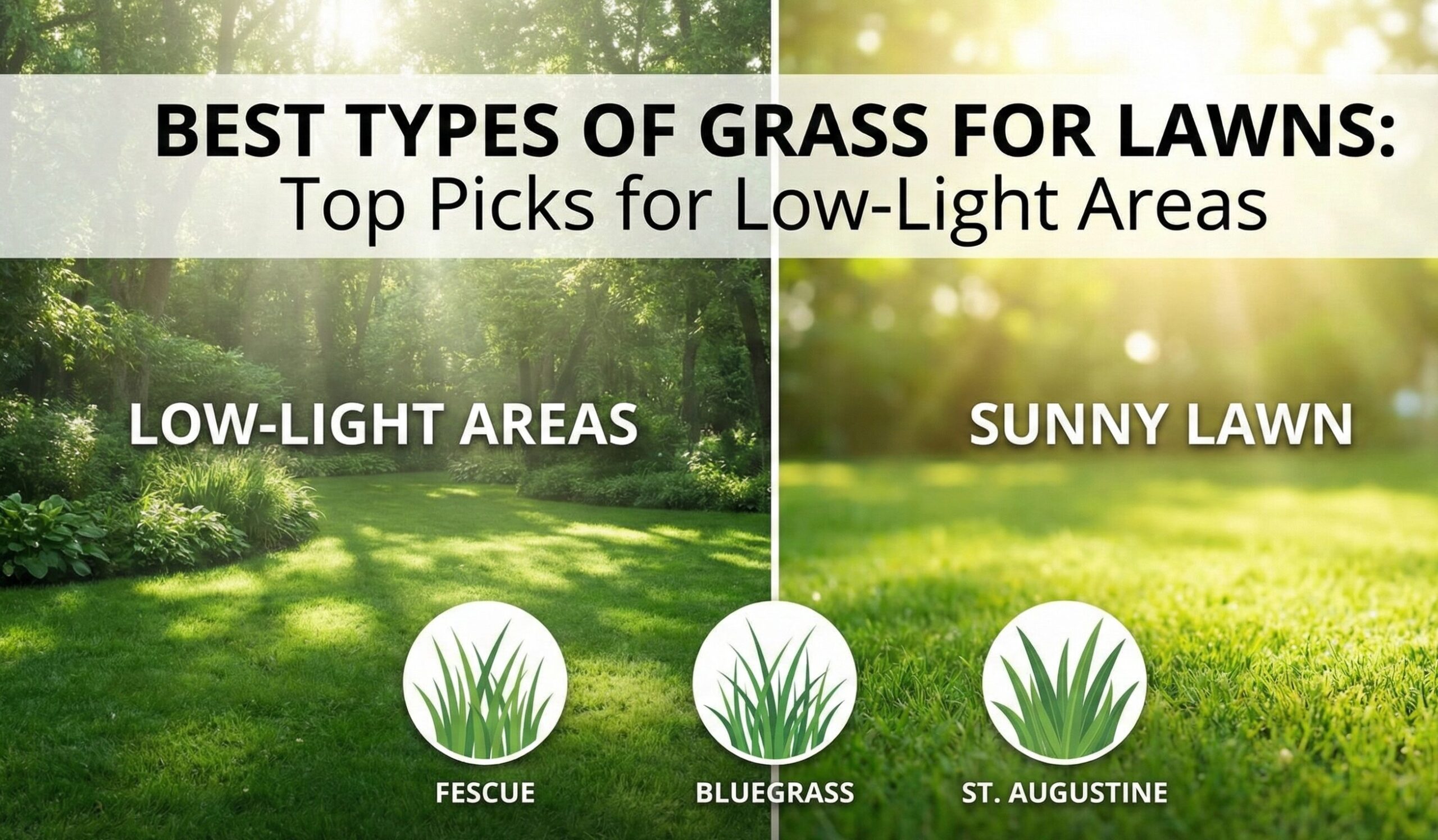 Lush green lawn featuring healthy grass types